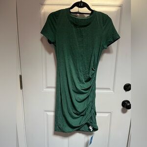 Cupshe NWT green casual dress size small side ruched , cover up
